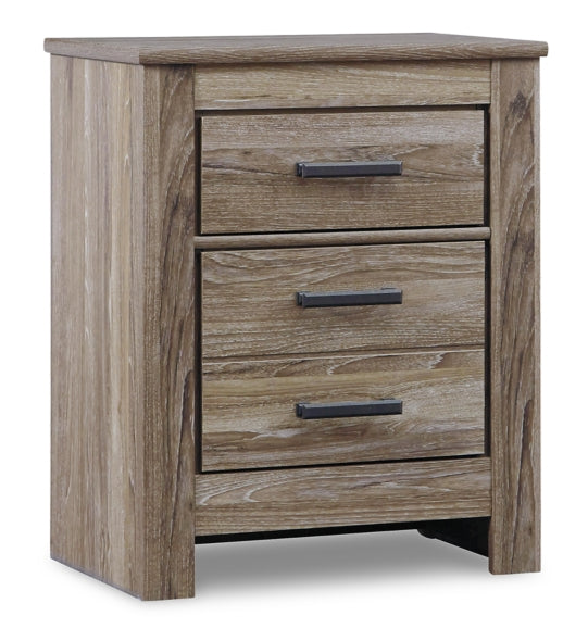 Zelen Queen/Full Panel Headboard Bed with Mirrored Dresser and 2 Nightstands - furniture place usa