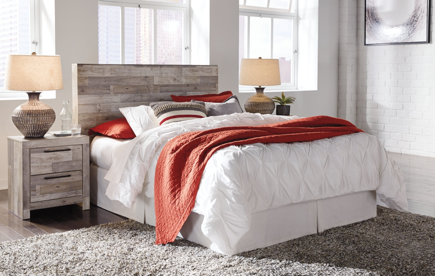 Effie Twin Panel Headboard Bed with Mirrored Dresser - furniture place usa