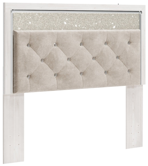 Altyra Queen Panel Headboard Bed with Mirrored Dresser, Chest and 2 Nightstands - furniture place usa