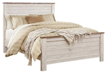 Willowton Queen Panel Bed, Dresser, Mirror and 2 Nightstands - furniture place usa