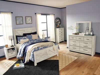 Chime 10 Inch Hybrid Queen Mattress in a Box with Bellaby Queen Crossbuck Panel Bed - furniture place usa