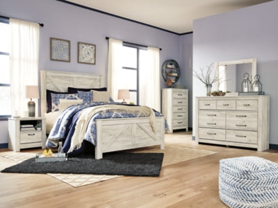 Chime 10 Inch Hybrid Queen Mattress in a Box with Bellaby Queen Crossbuck Panel Bed - furniture place usa
