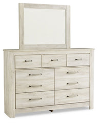 Bellaby Queen Platform Bed with 2 Storage Drawers with Mirrored Dresser and Nightstand - furniture place usa
