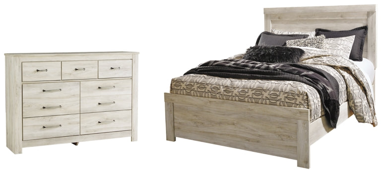 Bellaby Queen Crossbuck Panel Bed with Dresser - furniture place usa