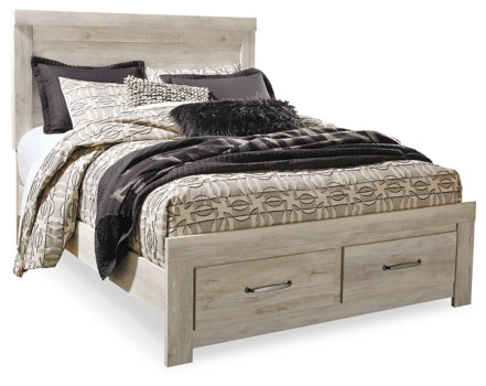 Bellaby Queen Platform Bed with 2 Storage Drawers with Mirrored Dresser and Nightstand - furniture place usa