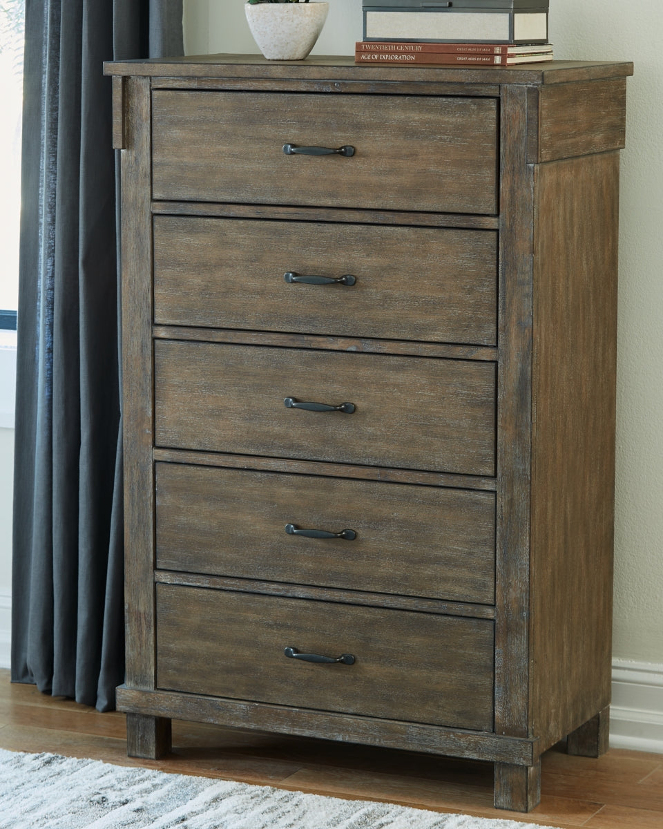 Shamryn King Panel Bed with Mirrored Dresser and Chest - furniture place usa
