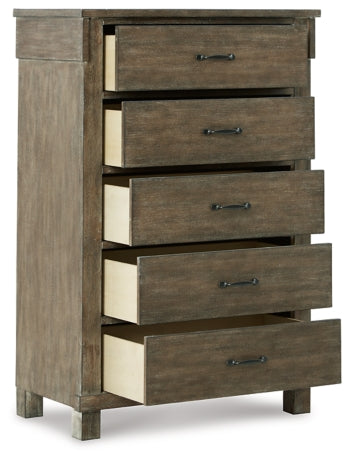 Shamryn King Panel Bed with Mirrored Dresser, Chest and 2 Nightstands - furniture place usa