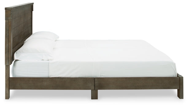 Shamryn King Panel Bed with Mirrored Dresser and Chest - furniture place usa
