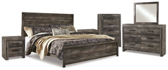Wynnlow King Panel Bed with Mirrored Dresser, Chest and 2 Nightstands - furniture place usa