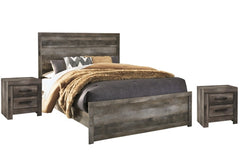 Wynnlow Queen Panel Bed with 2 Nightstands - furniture place usa