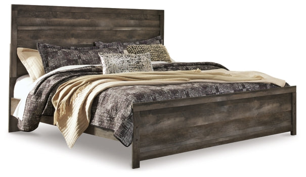Wynnlow King Panel Bed with Mirrored Dresser, Chest and 2 Nightstands - furniture place usa