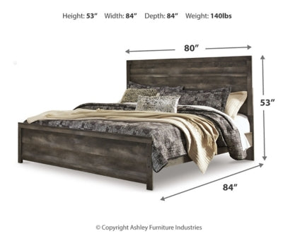 Wynnlow King Panel Bed with Mirrored Dresser, Chest and 2 Nightstands - furniture place usa