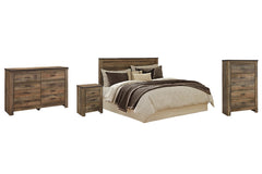 Trinell Queen Panel Headboard with Dresser, Chest and Nightstand - furniture place usa