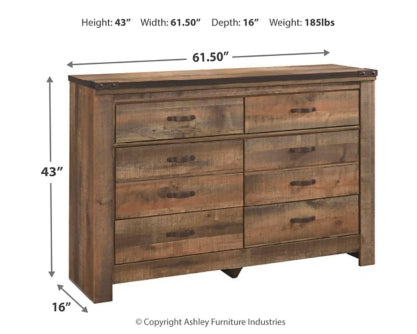 Trinell King/California King Panel Headboard with Dresser, Chest and 2 Nightstands - furniture place usa