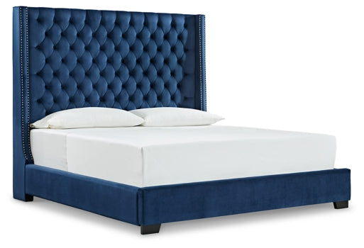 Coralayne King Upholstered Bed with Mirrored Dresser and Nightstand - furniture place usa