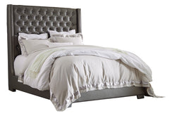 Coralayne Queen Upholstered Bed with Mirrored Dresser and Chest - PKG007769 - furniture place usa