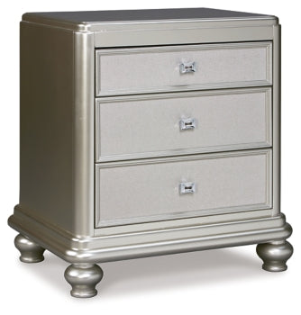 Coralayne Full Upholstered Bed with Mirrored Dresser, Chest and 2 Nightstands - PKG007810 - furniture place usa