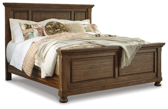 Flynnter Queen Panel Bed with Mirrored Dresser and 2 Nightstands - furniture place usa