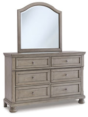 Lettner Twin Sleigh Bed with Mirrored Dresser and 2 Nightstands - furniture place usa