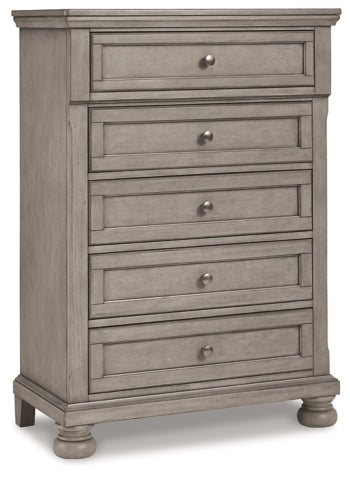 Lettner Twin Sleigh Bed with Mirrored Dresser, Chest and 2 Nightstands - furniture place usa