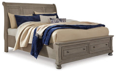 Lettner California King Sleigh Bed with Dresser - furniture place usa