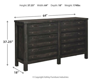 Baylow Queen Panel Bed with 4 Storage Drawers with Dresser - furniture place usa