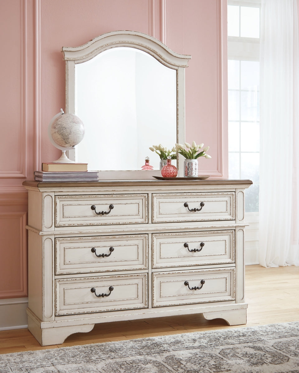 Realyn Full Panel Bed with Mirrored Dresser and 2 Nightstands - furniture place usa