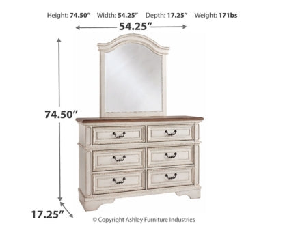 Realyn Full Panel Bed with Mirrored Dresser and Chest - furniture place usa