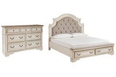 Realyn California King Upholstered Bed with Dresser - furniture place usa