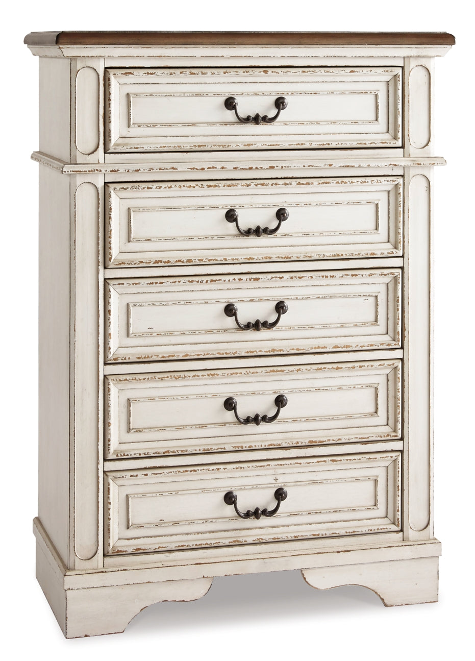 Realyn Twin Panel Bed with Mirrored Dresser, Chest and 2 Nightstands - furniture place usa