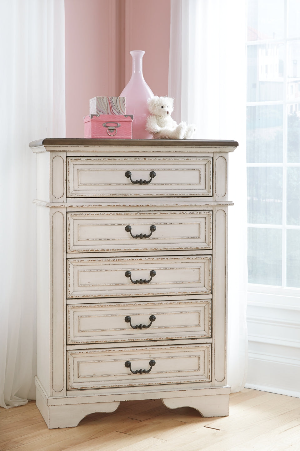 Realyn Twin Panel Bed with Mirrored Dresser and Chest - furniture place usa