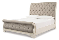 Realyn Queen Sleigh Bed with Mirrored Dresser, Chest and 2 Nightstands - furniture place usa