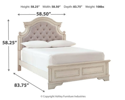 Realyn Full Panel Bed with Mirrored Dresser and Chest - furniture place usa