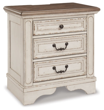 Realyn Queen Upholstered Panel Bed with Mirrored Dresser and 2 Nightstands - furniture place usa