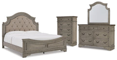 Lodenbay California King Panel Bed with Mirrored Dresser and Chest - furniture place usa