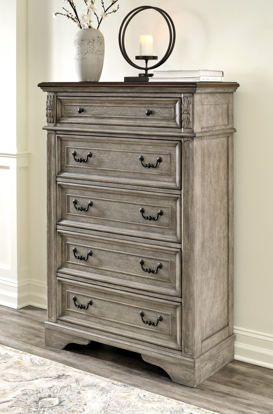 Lodenbay California King Panel Bed with Mirrored Dresser and Chest - furniture place usa