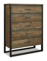 Sommerford Queen Panel Bed with Mirrored Dresser and Chest - furniture place usa