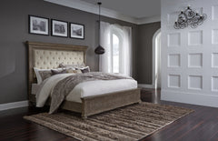 Johnelle Queen Upholstered Panel Bed with Dresser - furniture place usa