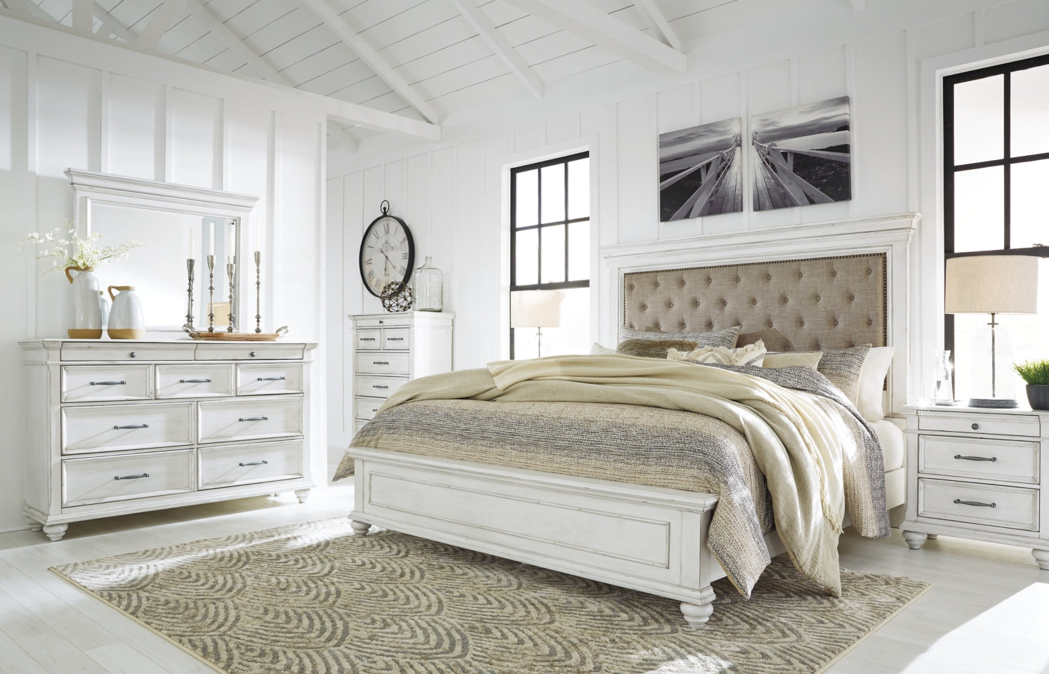 Kanwyn Queen Panel Bed - furniture place usa