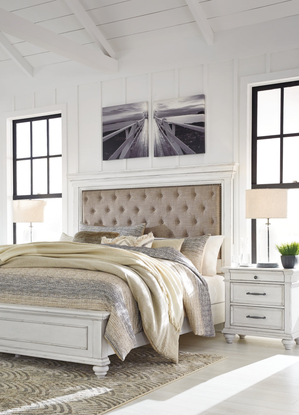 Kanwyn Queen Panel Bed - furniture place usa