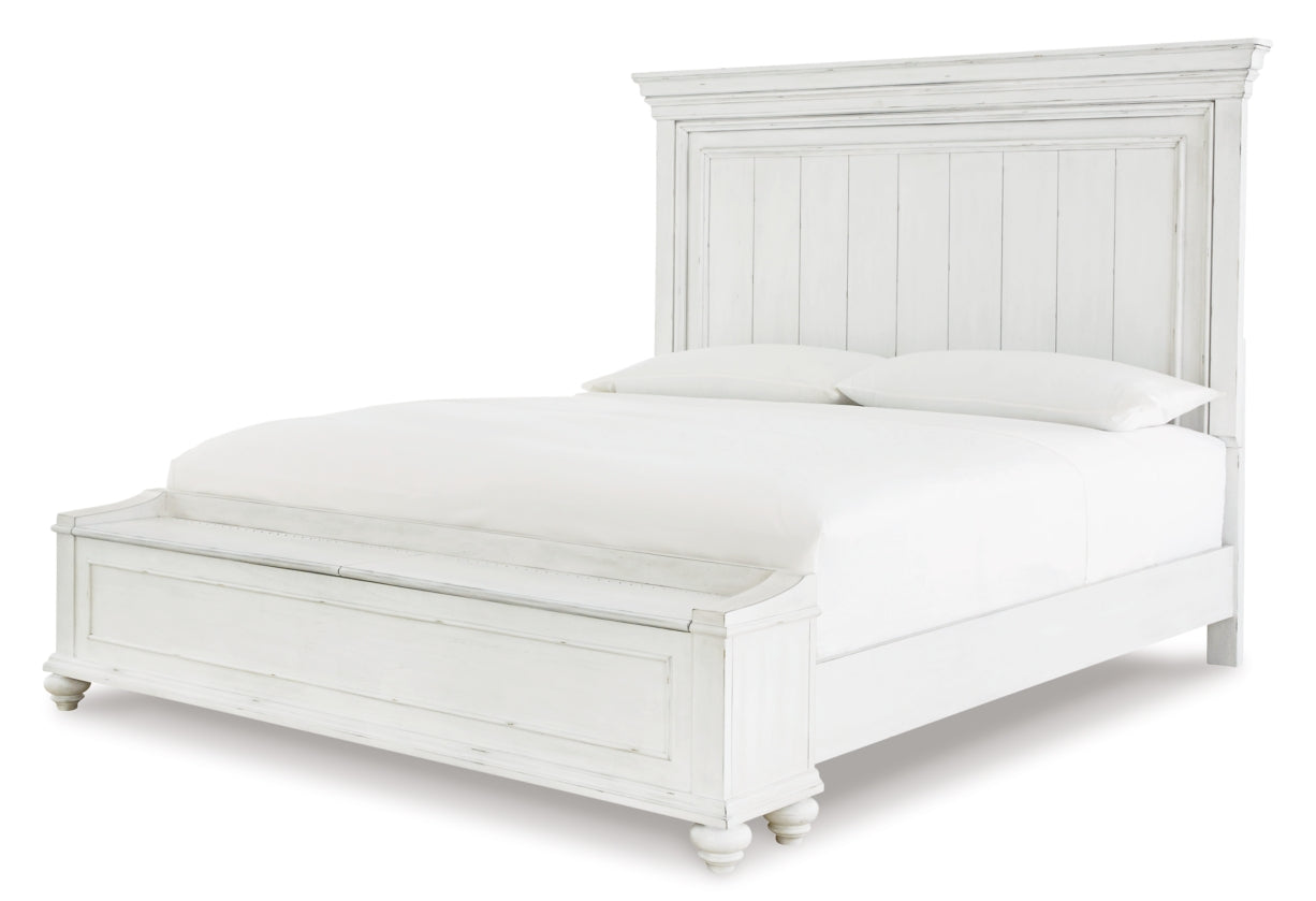 Kanwyn King Panel Bed with Storage with Mirrored Dresser - furniture place usa