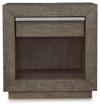 Anibecca Queen Upholstered Panel Bed with Mirrored Dresser and 2 Nightstands - furniture place usa