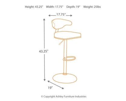 Bellatier Adjustable Height Bar Stool - furniture place usa