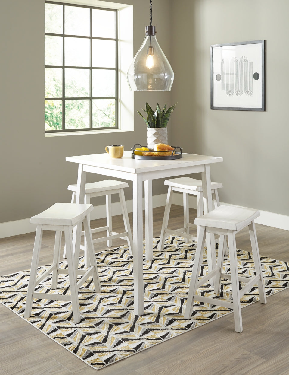 Stuven Counter Height Dining Table and 4 Barstools - PKG012082 - furniture place usa