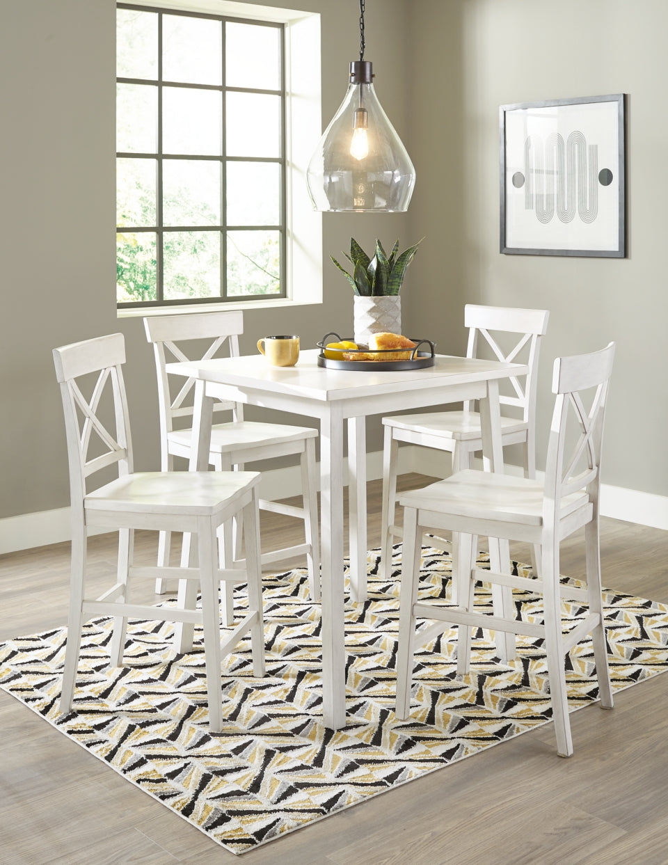 Stuven Counter Height Dining Table and 4 Barstools - PKG012084 - furniture place usa
