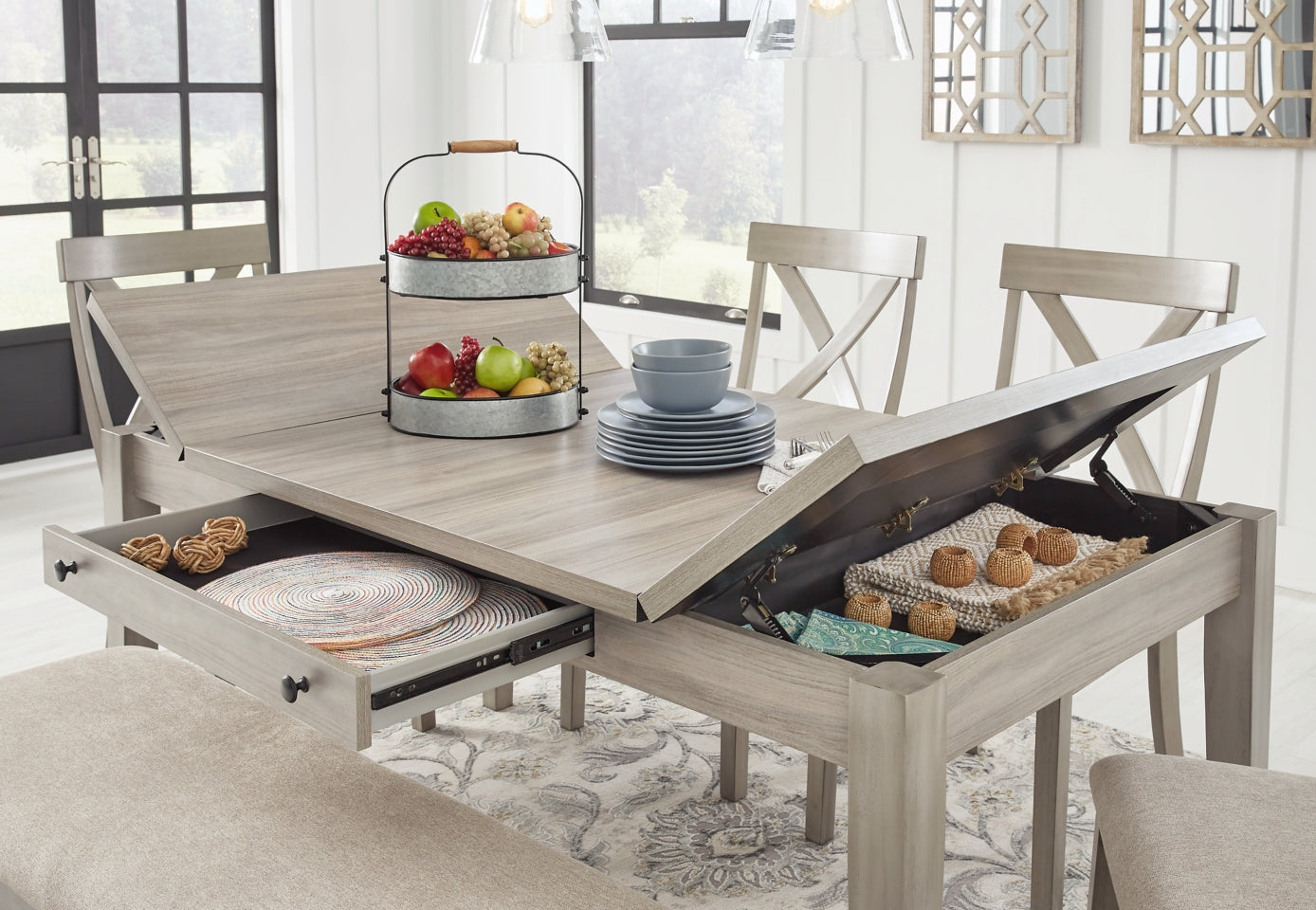 Parellen Dining Table and 4 Chairs - PKG013254 - furniture place usa