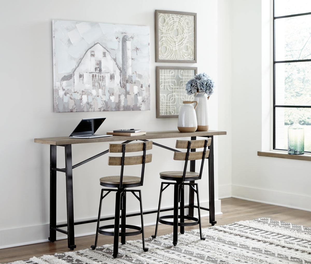 Lesterton Counter Height Dining Table and 2 Barstools - PKG012087 - furniture place usa