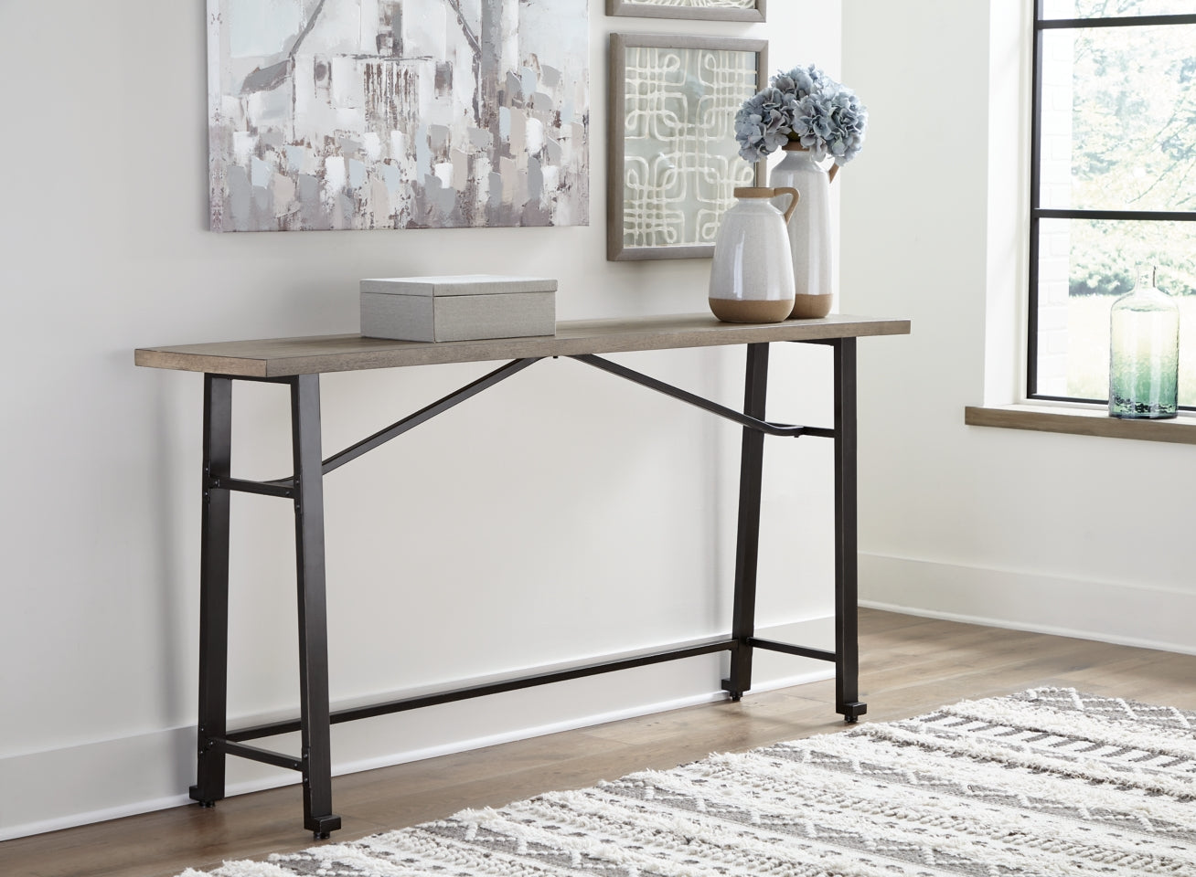 Lesterton Long Counter Table - furniture place usa