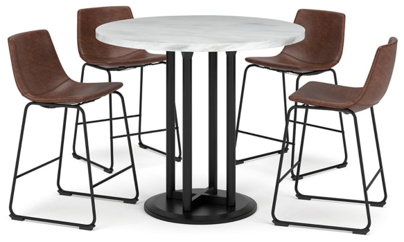 Centiar Counter Height Dining Table and 4 Barstools - PKG014009 - furniture place usa
