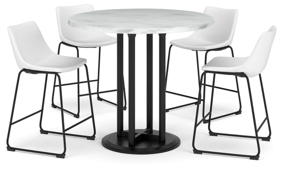 Centiar Counter Height Dining Table and 4 Barstools - PKG014010 - furniture place usa
